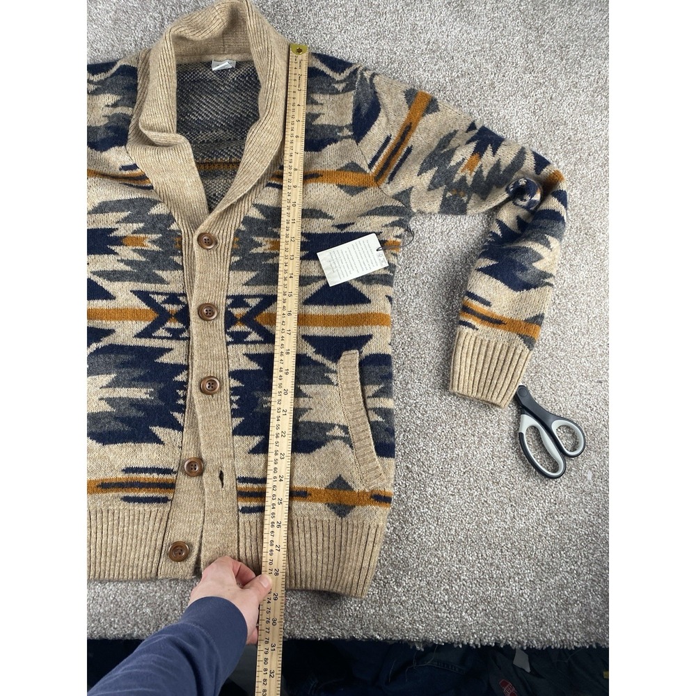Aspen Collection Acrylic/Wool Aztec Button Up Jacket Cost Mens Small Preppy Dad - Picture 9 of 11